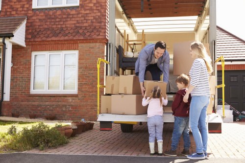Packing and securing household items inside a removal truck