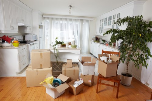 Team member protecting furniture during handling