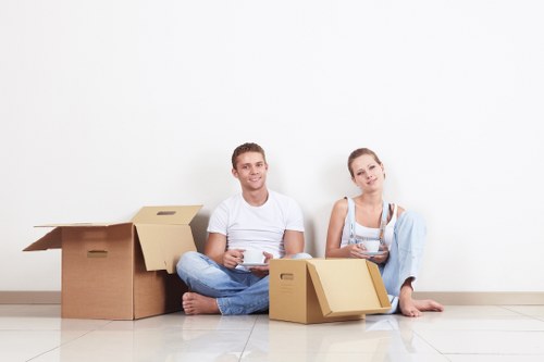 Paddington man and van handling boxes and household items