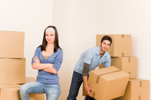 Paddington removals van loading household items carefully